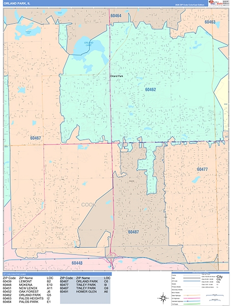 Orland Park Wall Map